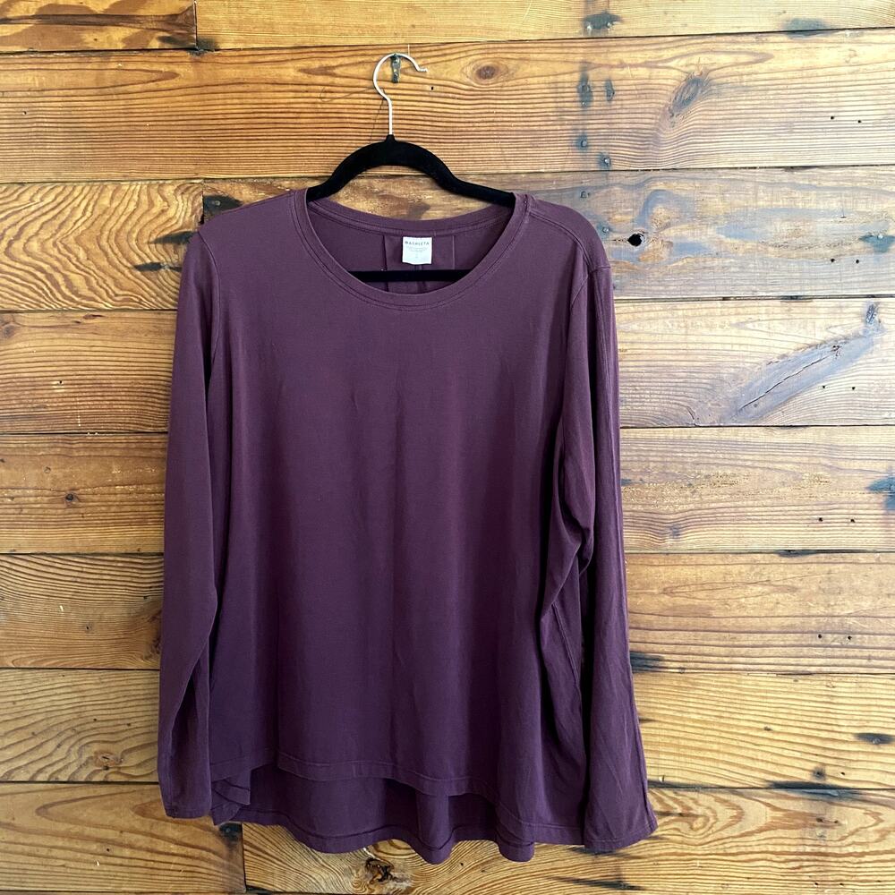 Athleta Burgundy Long Sleeve Tunic Top size Large